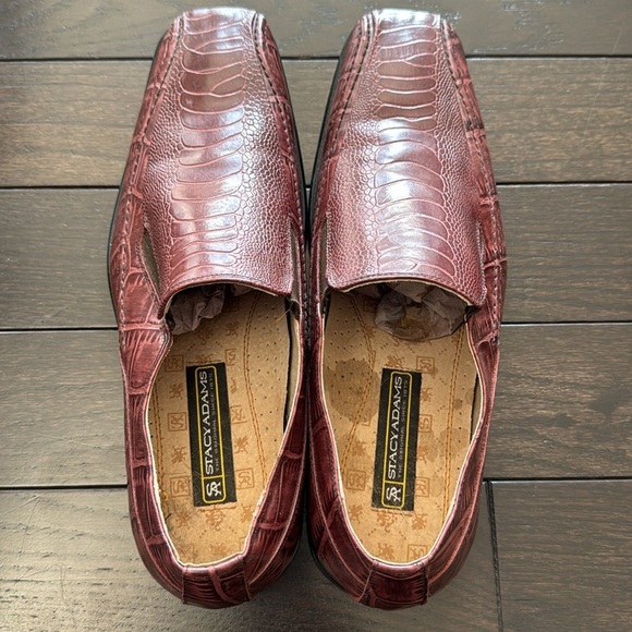 Stacy Adams Asher Men's Dress Shoes Square Toe Light Burgundy Size 10 - Picture 5 of 8